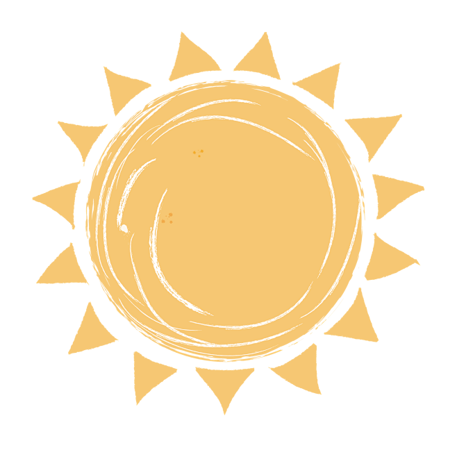 可爱手绘发光的太阳日月星辰烈日表情卡通可爱天气阳光行星