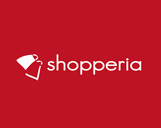 shopperia商店logo 购物袋 网店 电子商务logo 商店 店铺 红色 商标