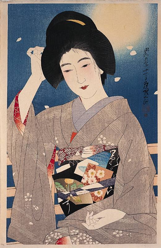 近现代版日本浮世绘的画者伊东深水作品