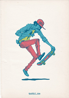 com滑板即犯罪:来自gerhard human的一组手绘插画《skateboarding is.