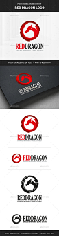 红龙标志模板——动物标志模板red dragon logo template - animals