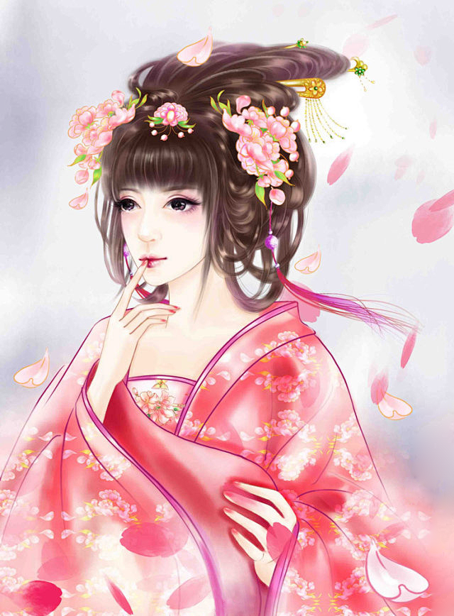 古装插画唯美美女美人古风人物古风女子倾国倾城妩媚仙侠少女女人游戏