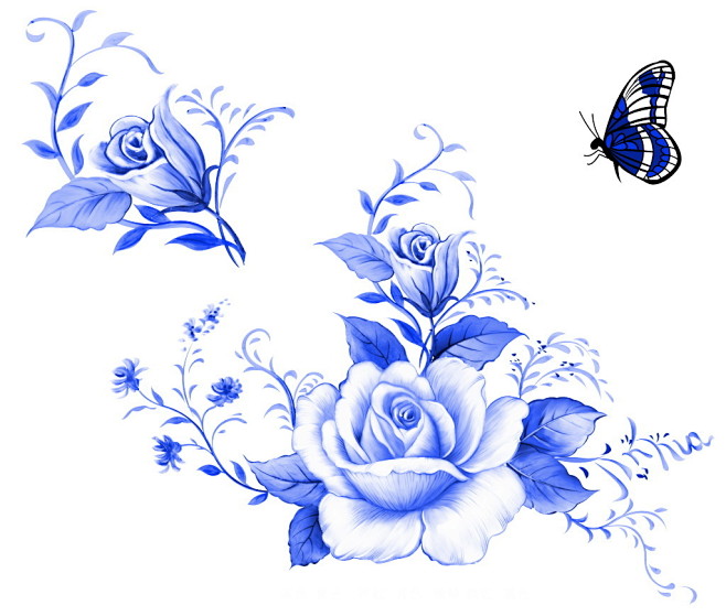 花纹底纹设计陶瓷青花瓷图案元素创意海报图