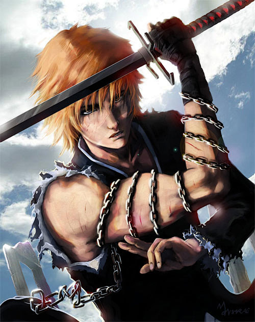 日本漫画《死神》人物插画:黑崎一护kurosaki ichigo#采集大赛