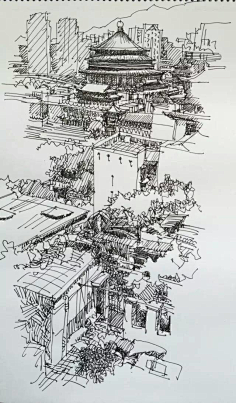 手有余香采集到建筑速写