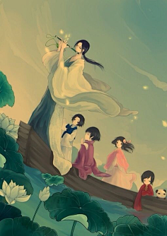 【古图专帖】——『人物系列』——一家三口人,多人图,组合图等_古风