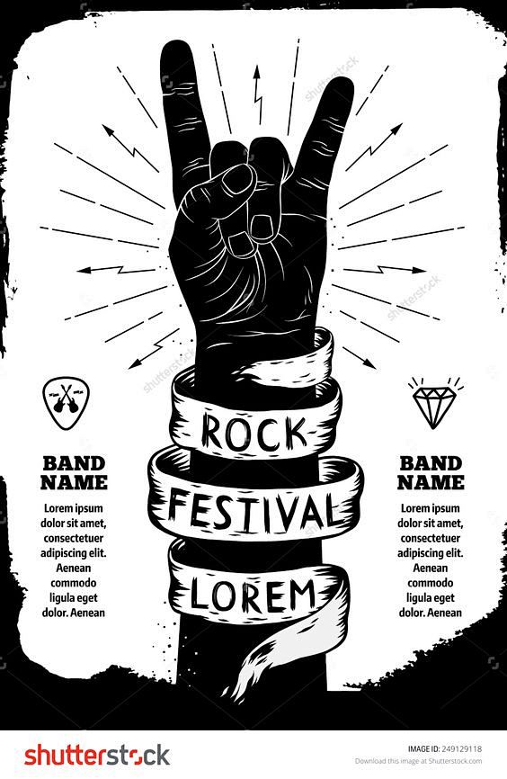 rockfestivalposterrockandrollhandsign