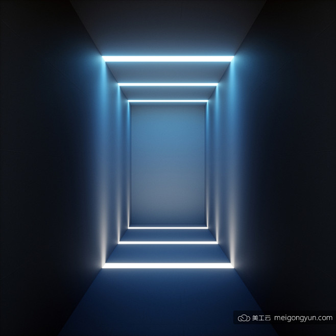 3d虚拟极简概念空间霓虹灯抽象高清背景素材