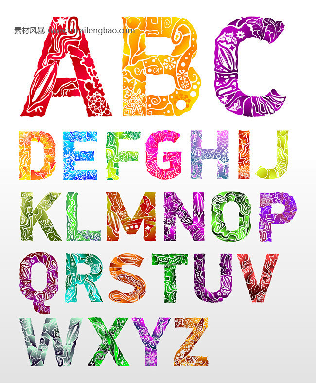 英文字体 设计 abc 艺术字体 eps图片 免费下载#矢量素材