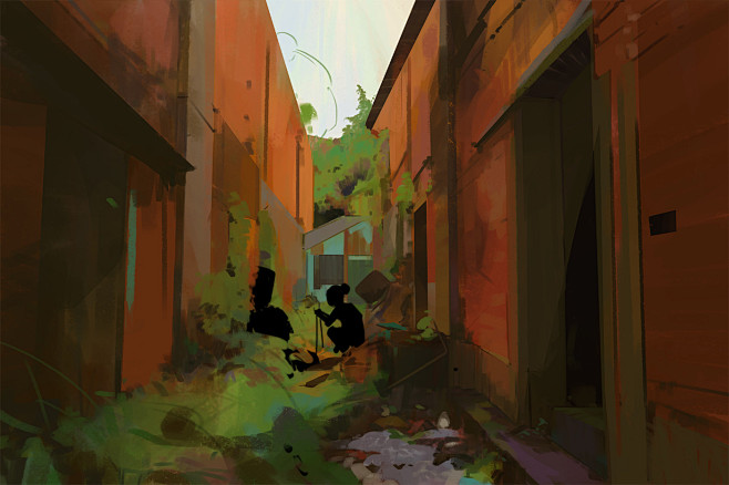 g--光影--atey ghailan 卡通光影场景-花瓣网|陪你做生活的设计师