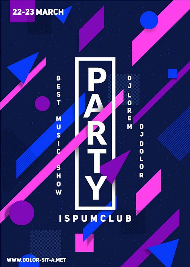 【矢量可下载】国外时尚几何图形排列布局创意