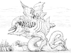 com 奇拔生物利维坦,艾玛,这次坎坷死啊 l 【百战one线稿】奇拔生物