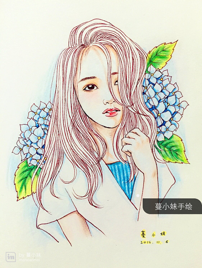 彩铅手绘插画人物