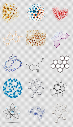 dna化学分子生物基因化学医疗科技元素png海报素材