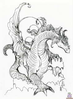 小佛烨丨怪物线稿