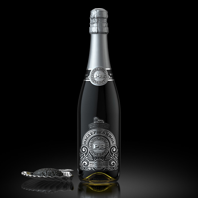 PB. Vintage sparkling wine气泡酒标签设计-古田