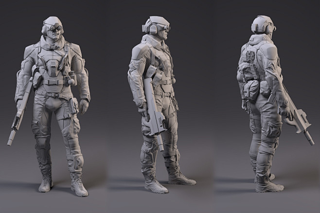 【三视图】zbrush,3d参考