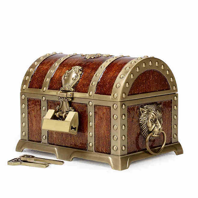 高档复古首饰盒欧式饰品盒珠宝盒创意宫廷仿古百宝箱收纳盒带锁tmall