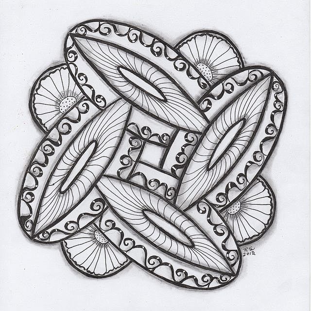 缠绕画,曼陀罗和各种花纹