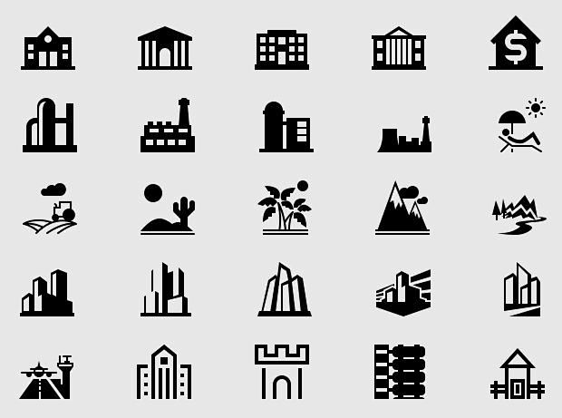 城市建筑地标工厂企业世界著名建筑地标icon图标源文件下载
