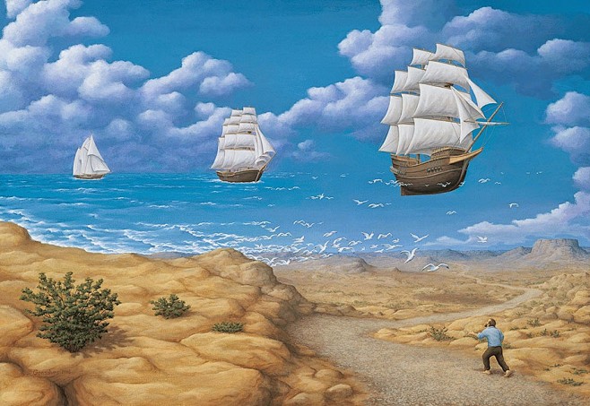 插画家rob gonsalves 视错觉作品