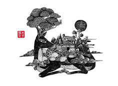黑白装饰画素材