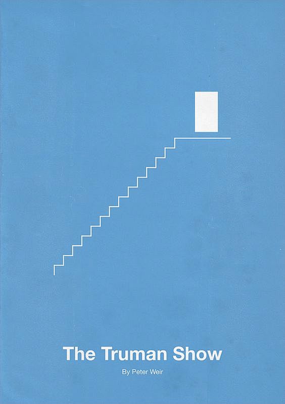楚门的世界极简主义电影海报12极简主义电影的海报设计由埃德尔伦希福