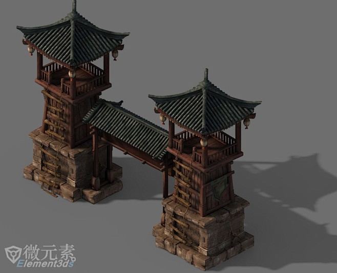 【微元素【大话西游】哨塔建筑,微元素,游戏资源,游戏素材,下载,游