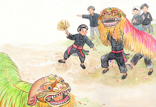 cn 广西少数民族文化绘本-《壮族传统节日》《铜鼓》|插画|绘本|obebi