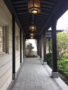 com 户外吊灯防水庭院灯新中式凉亭灯室外露台灯花园别墅过道灯走廊灯