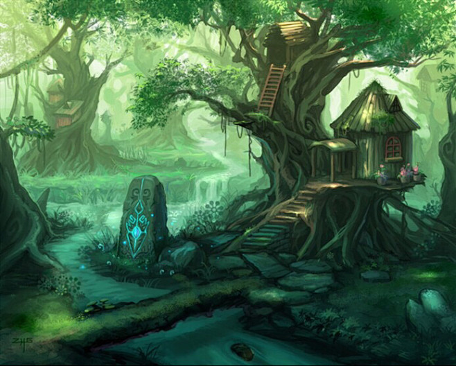 魔法森林童话树屋
