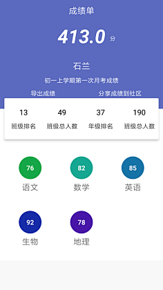 一蓑蝶衣采集到app 成绩通