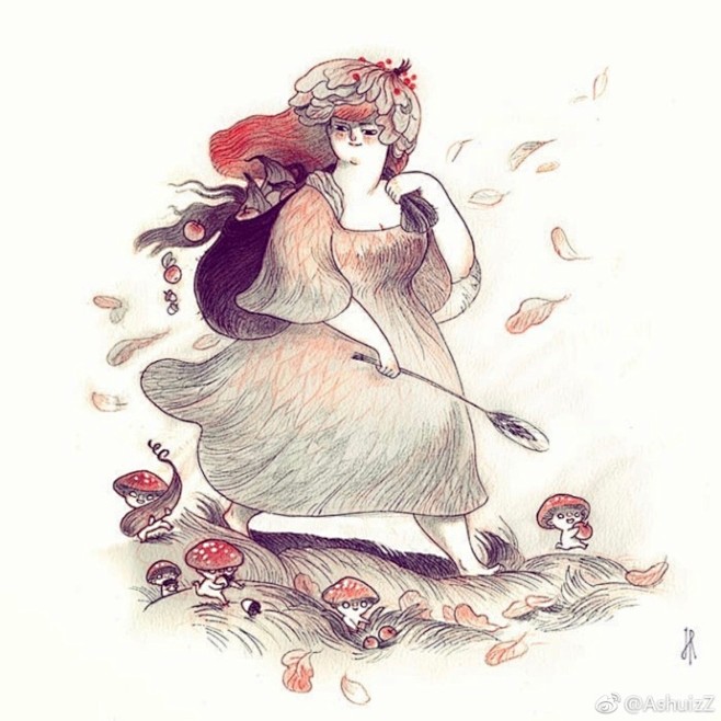 插画师jorioux的水彩彩铅作品浓浓的手绘感