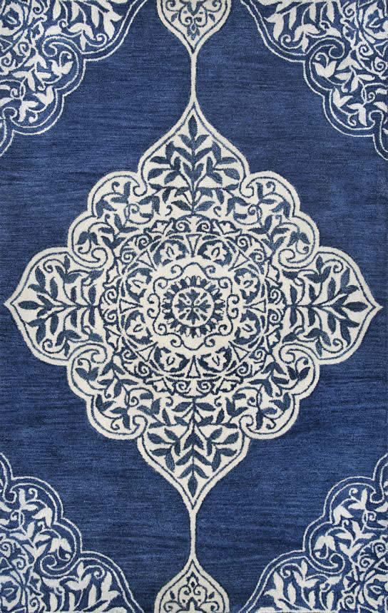 新古典风格客厅蓝色花纹地毯贴图