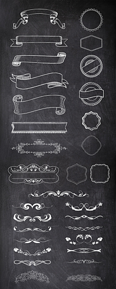 com [编号002]婚礼迎宾牌清新黑板粉笔字分割边框花边logo设计矢量