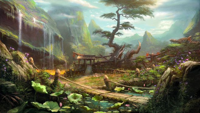 仙侠背景-花瓣网|陪你做生活的设计师 | 背-西游-天宫