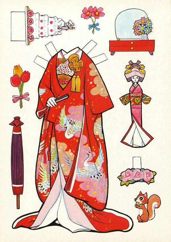 kimono paper dolls