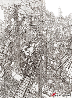 黑白线稿-花瓣网|陪你做生活的设计师 | 插画,场景