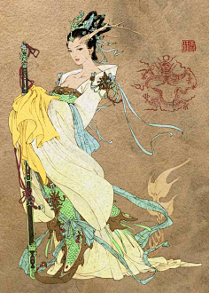 cn采集jingchenzi采集到工笔 古风 古典 美女2浙江宁波画家华山川