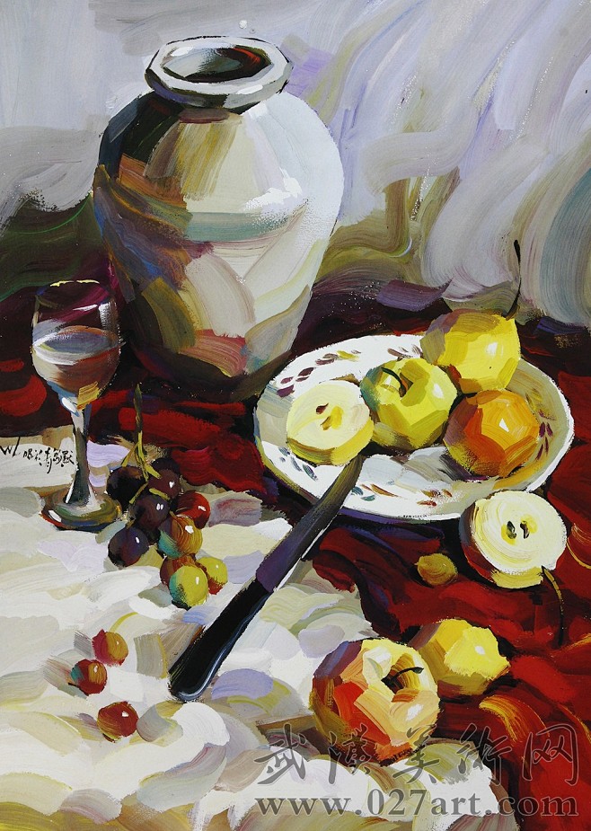 色彩静物,水粉画,水粉静物图片,水粉静物作品,水粉画静物a色粉 油画