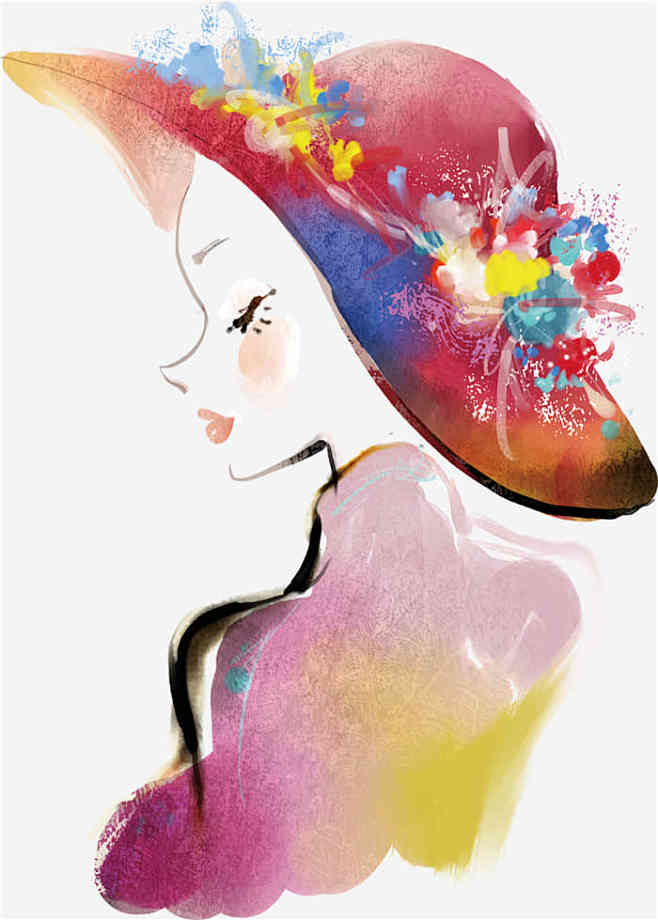 水墨女人花动漫人物