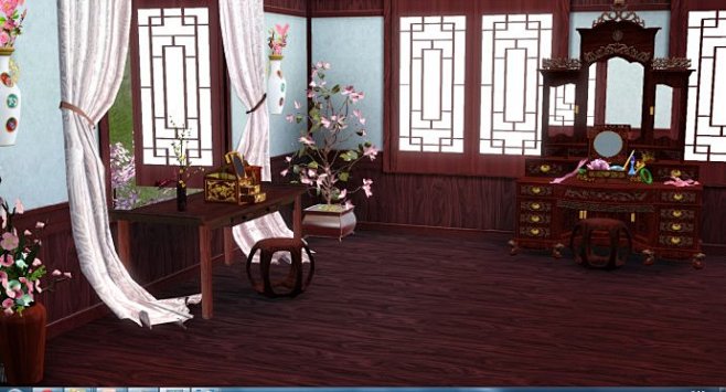 sims3房屋唐韵古代住宅仿盛唐古典园林和骊山华清池行宫tang02wbr