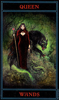 com 哥特塔罗 - the gothic tarot - 权杖王后 - queen of wan.