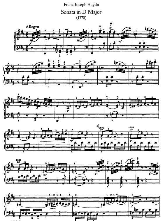 海顿奏鸣曲hobxvi33所有乐章原版带指法钢琴谱淘宝网