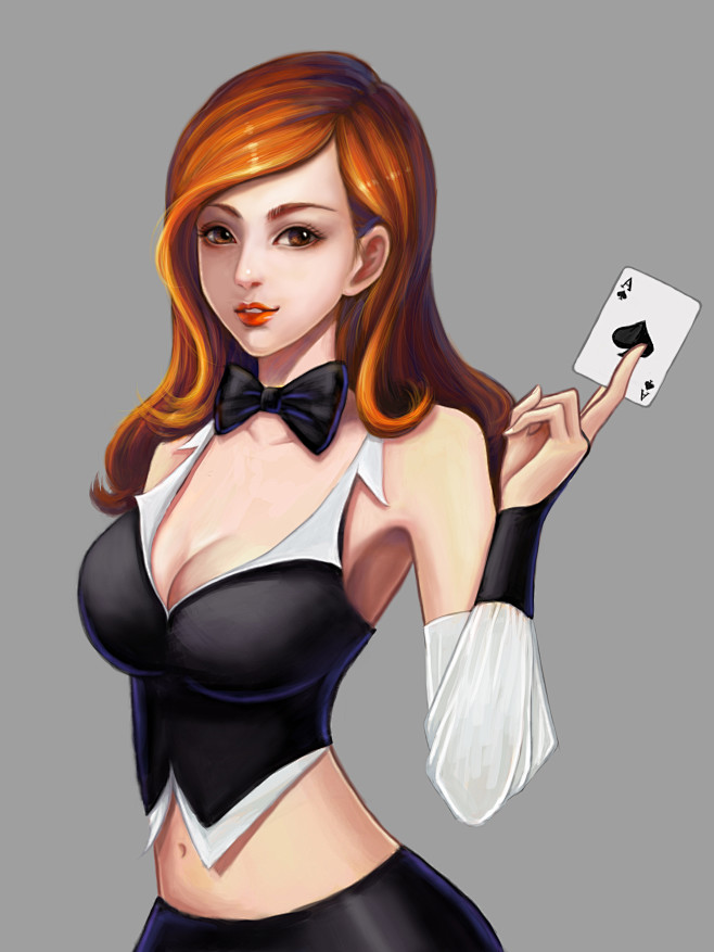 【ui】棋牌荷官-花瓣网|陪你做生活的设计师 | 美女