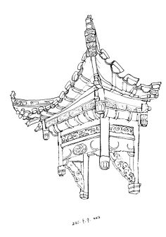 com 建筑 设计 手绘 速写 中式