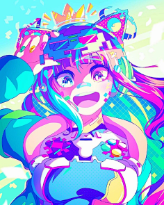 骚气 对比色插画 高纯度 明度