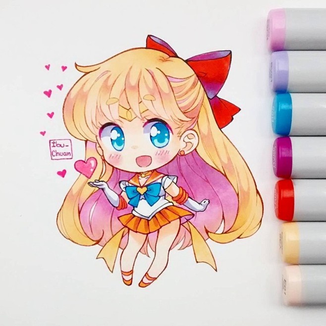 11:28:03马克笔少女插画图片手绘喵喵兔o同采自aladd