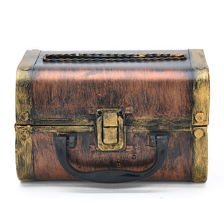 创意欧式时尚怀旧复古宝箱行李箱造型铁皮纸巾盒子淘宝网