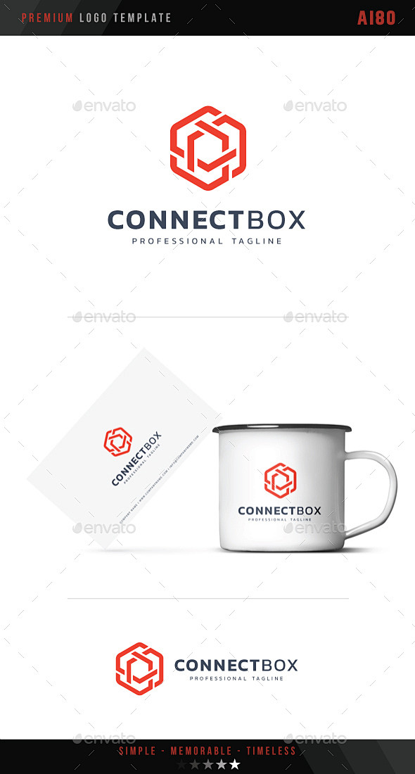 连接框标志--抽象模板标志ConnectBoxLogo-装修设计师网站图片